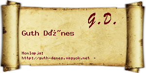 Guth Dénes névjegykártya