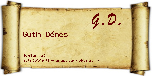 Guth Dénes névjegykártya